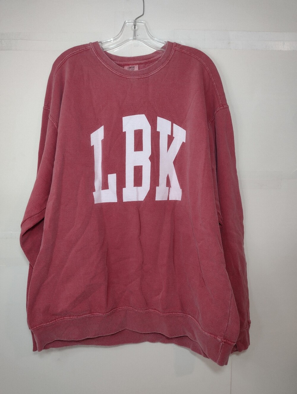 Comfort Colors Dusty Rose Pullover Sweatshirt with White Tag Print